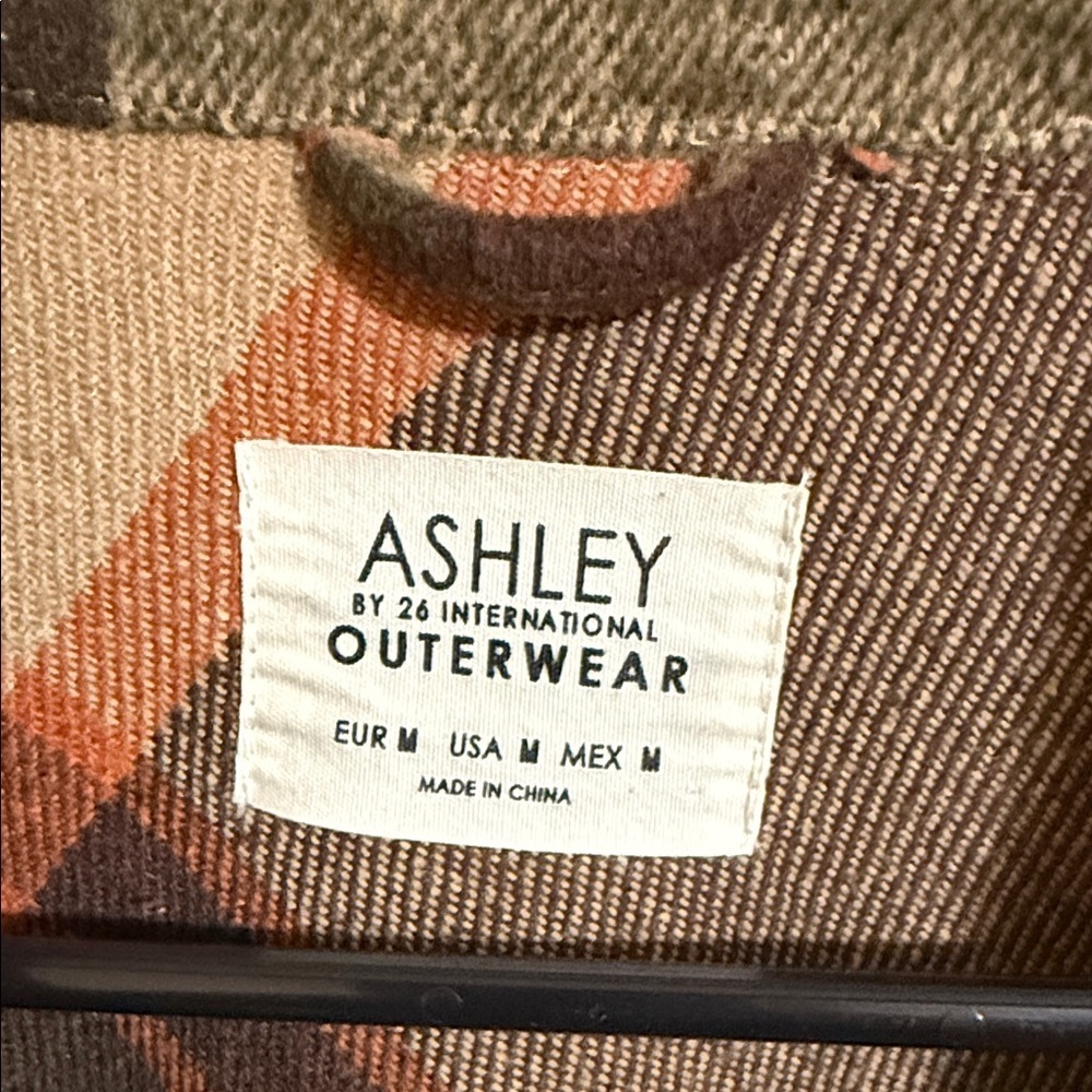 Ashley By 26 International Women's Plaid Utility Jacket - Orange, Green, Brown - Picture 2 of 6